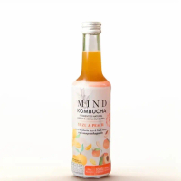 Mind Kombucha รสส้มยูสุและพีช น้ำตาลต่ำ (แบบ12 ขวด)