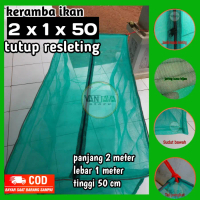 keramba ikan tutup resleting 2x1x50 jaring hapa ikan siap pakai