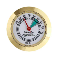 Humidor Hygrometer Round Humidity Gauge Hygrometer for Cigars 43MM Mini Household Guitar Case Cigar Hygrometer Cigar Hygrometer