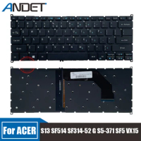New For ACER S13 SF514 SF314-52 G S5-371 SF5 VX15 Laptop US Keyboard With Backlight Black English Version Notebook Accessories