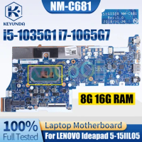 NM-C681 For LENOVO Ideapad 5-15IIL05 Notebook Mainboard i5-1035G1 i7-1065G7 8G 16G 5B20S72477 Laptop Motherboard Full Tested