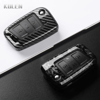 เคสกุญแจรถสไตล์คาร์บอนไฟเบอร์ ABS [COD] สำหรับ VW Volkswagen Golf 7 MK7, Tiguan MK2, Seat Ateca, Leo