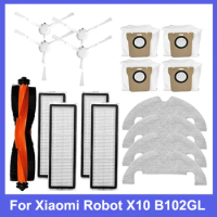 For Xiaomi Robot Vacuum X10 Robot Vacuum Cleaner Parts Main Side Brush Hepa Filter Mop Cloth Dust Bag Replacement Accessories