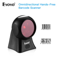 Eyoyo 1D Desktop Barcode Scanner Omnidirectional Hands-Free USB Wired Platform Bar code Reader with Automatic Sensing Scanning