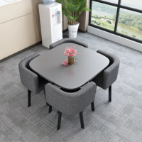 Simple Modern Dining Table Black Luxury Cheap Marble Dining Table Nordic European Gray Mesa De Comedor Dining Room Furniture