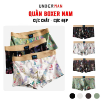 UNDER.MAN RUN Quần Lót Nam In Bắt Sáng Thời Trang, Thun Cotton Co Giãn 4 Chiều Mềm Mịn Thoáng Mát, Q
