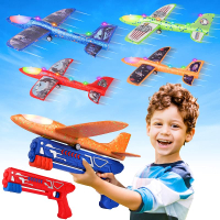 Fuwidvia 3 Pack Airplane Launcher Toys 13.2 LED Foam Glider Catapult Plane Toy for Boys 2 Flight Mod