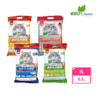 ECO艾可 豆腐貓砂7L-6入 原味/綠茶/玉米/活性炭(貓砂)