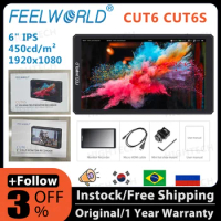 FEELWORLD CUT6 CUT6s 6 inch Touch Screen Video Monitor Recorder Monitor Support IPS 4K HDMI 1920x1080 3D LUT Portable Monitor