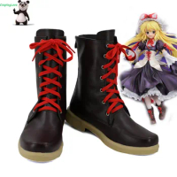 Touhou Project Yakumo Yukari Black Cosplay Shoes Boots Newest Custom Made For Hallowee Christmas Cos