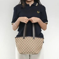 Tas GUCCI TOTISSIMA GG MONOGRAM BEIGE BLACK TOTE BAG 100% ORIGINAL 36X18X20CM