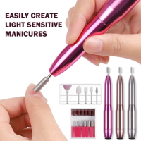Electric Nail Polisher Pen Set USB Nail Drill Machine Low Noise Manicure Grinding Tool Nails Arts Supplies For Acrylic Gel Nails