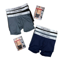【Calvin Klein】CK 3件盒裝 極細纖維 長版 男內褲 吸濕排汗 Calvin Klein 四角褲 彈性(2852)