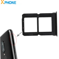 For Oneplus 6 Double SIM Card Tray SIM Card Adapter Holder Replacement Part for OnePlus 6 (Black)