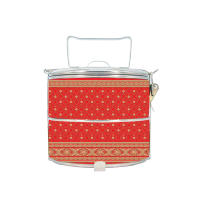 BDARI Tiffin Carrier - Indian Saree Chili Red