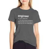 Funny Engineer Definition T-Shirt Summer Women's clothing Women's summer blouses 2024