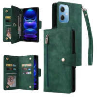 POCO X5 PRO 5G M6 PRO 4G X6 Flip Zipper Leather Case Luxury Wallet Card Holder Retro Cover For XIAOMI POCO X5 PRO X6 Phone Bags