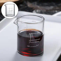 Clear Glass Espresso Liquid Shot Glass Measuring Cup Glass Heavy Square for Tequila Measurement 3.38 oz 100ML
