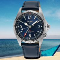 【SEIKO 精工】製錶110週年紀念款 GMT雙時區顯示 機械腕錶 SK044 母親節 禮物(SPB377J1/6R54-00B0B)