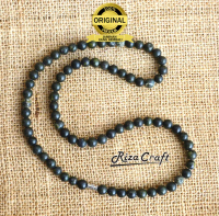 Kalung Kesehatan Batu Magnetik Black Jade Giok Hitam Super ASLI Aceh Pria Wanita Cowok Cewek Keren A