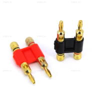 Double Row 4mm dual Banana Plug Connector Speaker Adapter Two-position Audio Loudspeaker Cross Plug