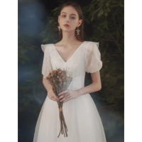 Wedding Clothes  Light Dress Small Outing Gauze Bridal Simple Atmospheric Slimmer Look Travel Shoot 