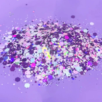 100g Chunky Hexagon Glitter Multicolor Rainbow Mix Colors Cosmetic Craft Flakes Sequins for Epoxy Resin Nail Hair Art