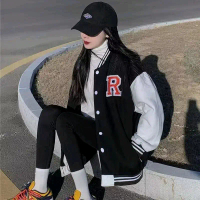 Jaket Varsity Baseball Big Size ( S - 5XL ) INISIAL R LOGO Streetwear Varsity RAYSORAN (SABLON) Jack