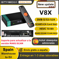GTMEDIA V8X DVB-S/S2/S2X Satellite Receiver H.265 HEVC 10Bit Built-in WIFI,CA Card Reader STB Support MARS/ECAM/CCAM/M3U TV Box