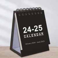 Small Desk Calendar 18 Month Jan 2024 To June 2025 Twin-Wire Binding Portable Desktop Calendar