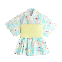 【Baby 童衣】任選 日式和服浴衣洋裝 印花圖案浴衣洋裝 60364(水藍紅鶴)