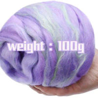 KAOBUY -Multicolor06 -3.53oz Wool Roving Yarn, 100% Pure Wool, Spinning Wool Roving For Needle Felting Wet Felting DIY