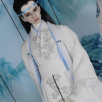 70cm 1/3 BJD Doll Custom made Clothes The Untamed Lan Wangji Wang Yibo White Highend Male Boy Chinese Costume Doll Accessories