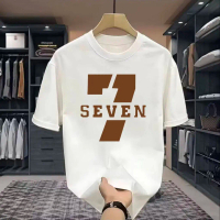 Lucky 7 Baju-T Lelaki & Wanita 2026 Musim Panas Sederhana 100% Kapas Cepat Kering Serbaguna Kasual S