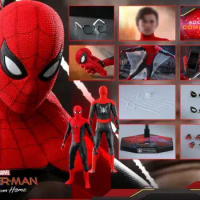 In Stock HotToys 1/6 HT MMS542 Spider-Man Far From Home Upgraded Suit Red Black Spider-Man Action Figure Movie Model SHF Toys