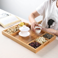 創意竹制茶盤托盤功夫茶具茶海茶奉家用長方形茶托日式簡約竹托盤