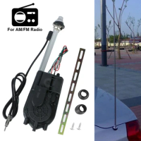 Aerial Fitting Kit Exterior Vehicle Aerials 12V Electric Power For Car SUV AM FM Radio Automatic Telescopic Antenna Universal