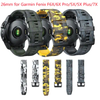 for Garmin Fenix 6X Pro/6/5X/5X Plus 22 26mm Silicone Strap Watchband for Fenix5/6/7 Instinct 2 Replacement Bands