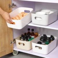 Desktop Cosmetic Storage Box Bathroom Kitchen Bedroom Plastic Storage Basket S-L Dormitory Miscellaneous Storage Box 1Pc