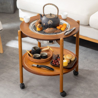 陽臺戶外煮茶圍爐一整套火鍋桌炭火型烤火桌子家用移動帶輪雙層