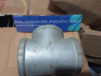 Tee Drat Dalam Besi 4 Inch Fitting Pipa Ledeng Saluran Air 3 Arah