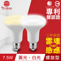 TOYAMA特亞馬 LED雷達感應燈4.5W E27螺旋型(白光、黃光)
