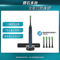 【Philips 飛利浦】Sonicare 亮白隨行智能鑽石音波震動/電動牙刷HX9911/62(藍鑽)