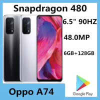 International Version Oppo A74 5G CPH2197 Mobile Phone Snapdragon 480 Android 11.0 6.5" 90HZ 2400X1080 6GB RAM 128GB ROM 48.0MP