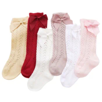 0-5Yrs Newborn Girls Hollow Out Socks Toddlers Long Socks Knee High Tights Cotton Mesh Socks