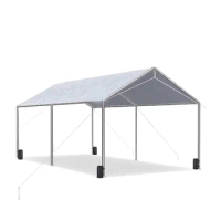 10'X20' Heavy Duty Car Canopy with Reinforced Steel Cables, Outdoor Car Shelter,Upgraded Carport with 6 Legs