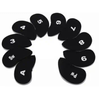 10pcs Golf Head Covers Golf Putter Iron Headcover 3 4 5 6 7 8 9 Sw A Pw Golf Club Head Cover Protector Golf Accessories Supplies