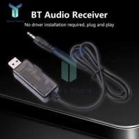 ATS2831 Universal Car Wireless Bluetooth-compatible Receiver 3.5Mm USB+AUX Dual Input Bluetooth 5.0 Music Player Audio Cable