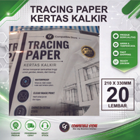 ( COD ) Tracing Paper F4 210x330mm Isi 20 Lembar | Kertas Kalkir Transparan Premium Clear Print Bisa