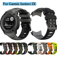 For Garmin Instinct 2X Watchband Durable Strap High Quality Silicone Wristband Adjustable Belt With Black Buckle